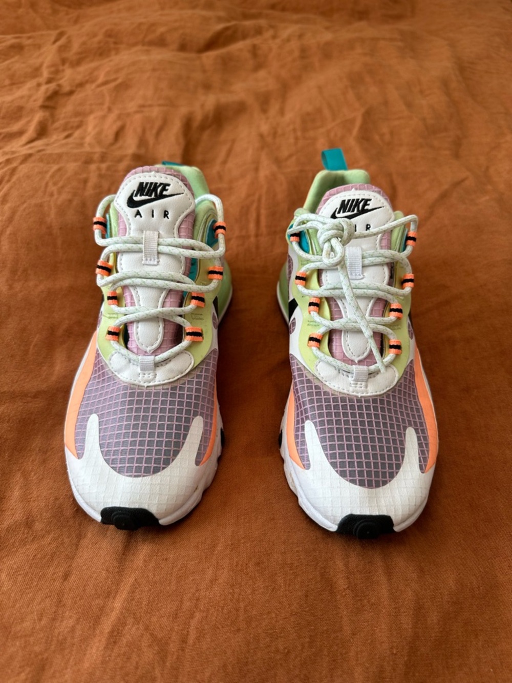 Nike Air Max 270 — White with Pink, Peach, Mint and Black Accents - Picture 2 of 3